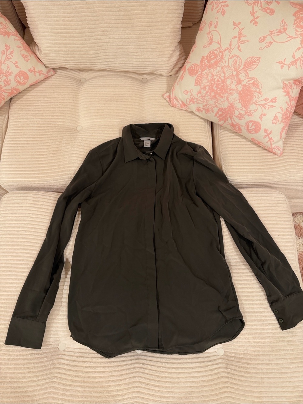 H&M Olive Green Long Sleeve Blouse